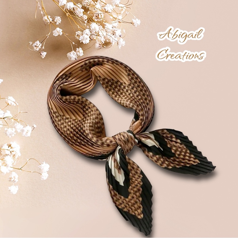 Abigail Creations Elegant Square Pleated Scarf